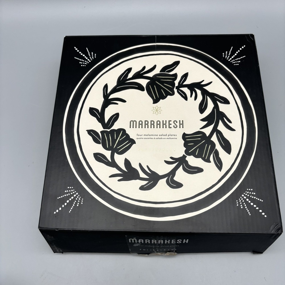 Pottery Barn Marrakesh Melamine Salad Plates Set Of 4 New In Box